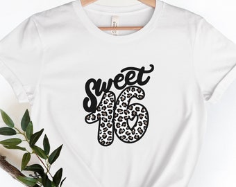 Sweet 16 Shirt for Girl, Sixteenth Birthday Gift, Hello 16 Shirt, 16th Birthday Party Shirt for Girls, Sweet Sixteen Gift, 16th Birthday