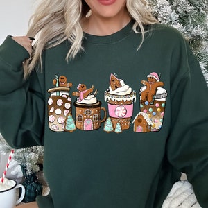 Gingerbread Christmas T-Shirt, Christmas Sweater for Gift, Christmas Crewneck, Christmas Tshirt, Christmas T-Shirt for Women, Christmas Gift