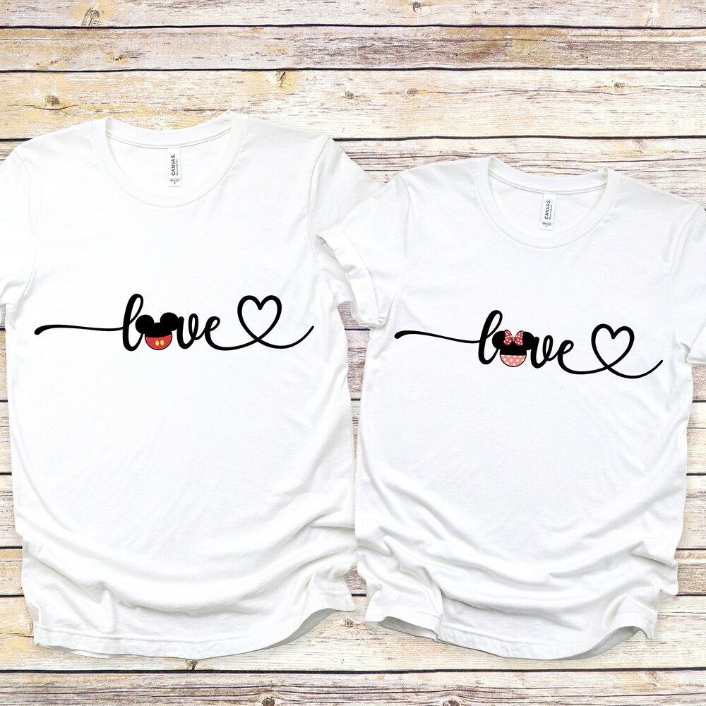 Valentine'S Day Disney Sweatshirt For Her, Disney T-Shirt For Valentines Day, Valentines Day Tshirt For Disneyland, Disney Valentine Day Tee Teesummer