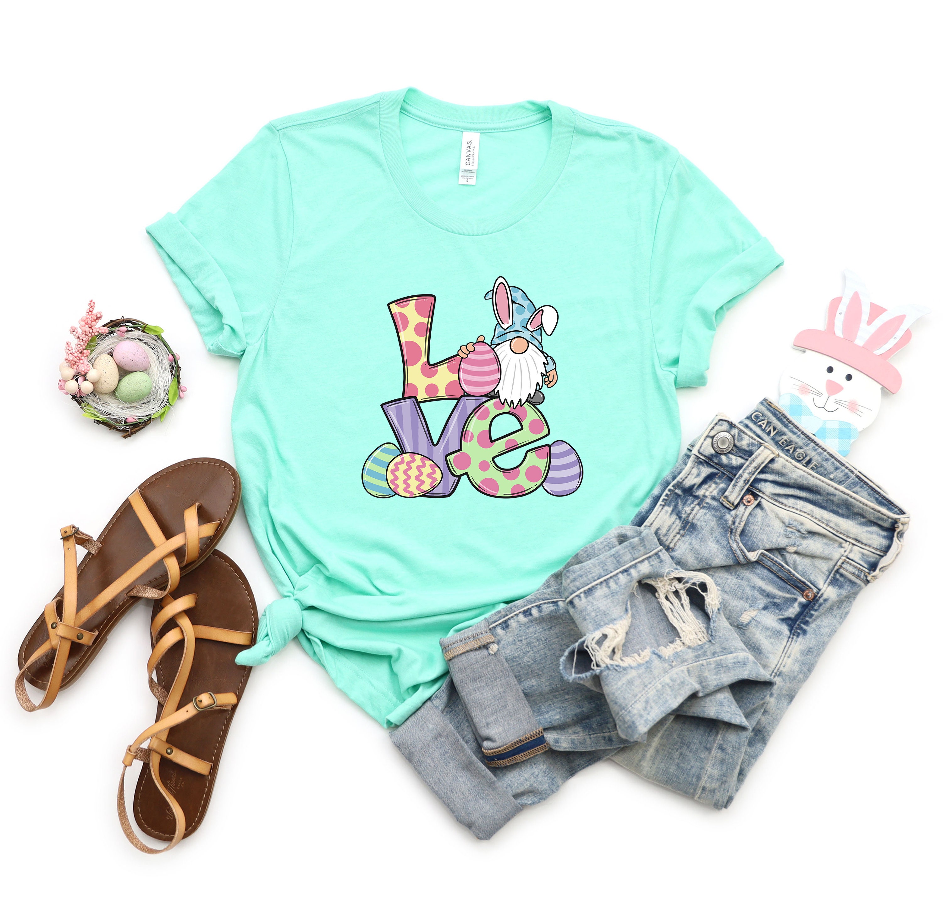 Discover Easter Love Shirt,Easter Gnome Shirt,Easter Love Gnome T-Shirt