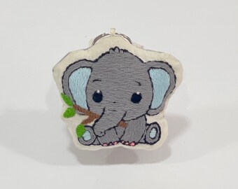 Porte-clés d’ornement d’éléphant fabriqué à la main brodé à la main