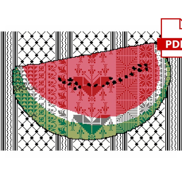 Tatreez Embroidery Pattern - Collective Freedom [Keffiyeh]