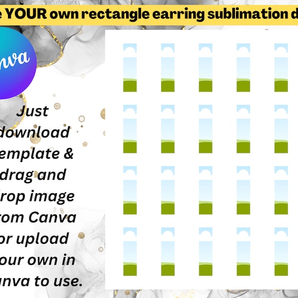 Rectangle Earring Sublimation Canva Template