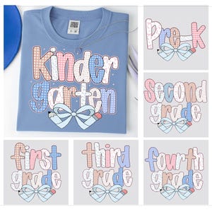 Preppy Back to School Floral Bundle PNG, First Day Of School png, Preppy School png, School Bundle png, First/Second/Third Grade Design