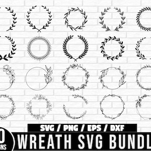 Wreath svg bundle, floral wreath svg, wedding wreath svg, wreath monogram svg, Heart Laurel wreath svg, Wreath png bundle