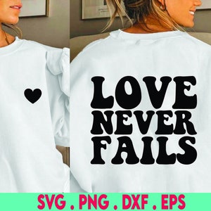 Love Never Fails, SVG Cut File, digital file, svg, pdf, eps, cutter, handlettered svg, love is patient, wedding svg, for cricut, silhouette