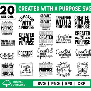 Created With A Purpose SVG, Religious Png, Inspirational Svg, Christian Quotes Svg, Christian Svg, Easter Svg, Worthy Svg