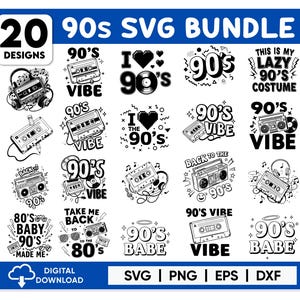 90s svg bundle, Retro 90s Birthday, 90s vibe, 90s png bundle, 90s party, Take me back to the 90s, I love 90s svg, 90s t shirt designs svg