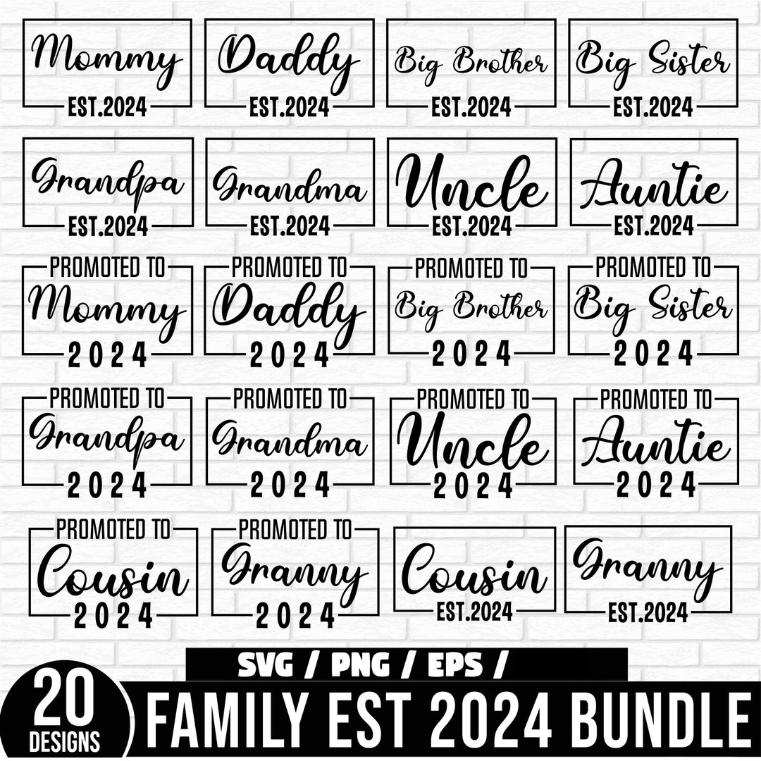 Family Est 2024 Svg Bundle, Est. 2024 Svg, Family Birth Announcement
