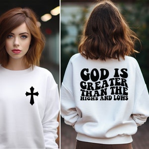 Gott ist größer als die Höhen und Tiefen SVG und PNG, Bibel Zitat SVG Design, Glaube svg, religiöser svg, christlicher svg