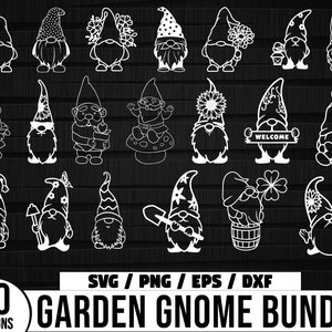 Garden Gnome SVG Bundle, Gnome SVG, Cute Garden Gnome SVG, Nordic Gnome Svg, Gnome Clipart, Flower Gnomes svg, Gardening Quote Svg