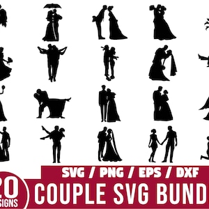 Couple Svg Bundle, Pair svg, valantine svg, Couple Silhouette, love svg, Lovers Silhouettes, Princess Clipart, couple clipart
