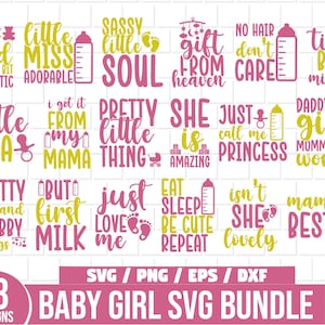 Baby girl SVG Bundle, Little girl SVG, Newborn svg, girl mom svg, Little Princess svg, baby girl svg, toddler svg, Baby sayings svg
