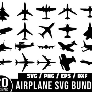 Airplane SVG Bundle, Airplane Svg, Military Plane Svg, Biplane Svg, Jet Plane Svg, Airplane Silhouette, Airplane Stencil svg, Jet Plane png