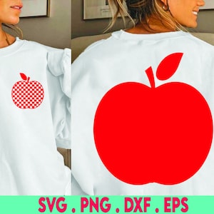 Checkered Apple Svg | PNG | Apple Svg | Apple Png | Teacher Apple Svg | Teacher Apple Png | Teacher Svg | Teacher Png | Checker Svg | Retro