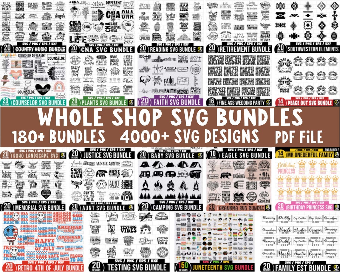 Mega SVG Bundle, 4000+ Svg, Big SVG Bundle, Svg Files for Cricut ...