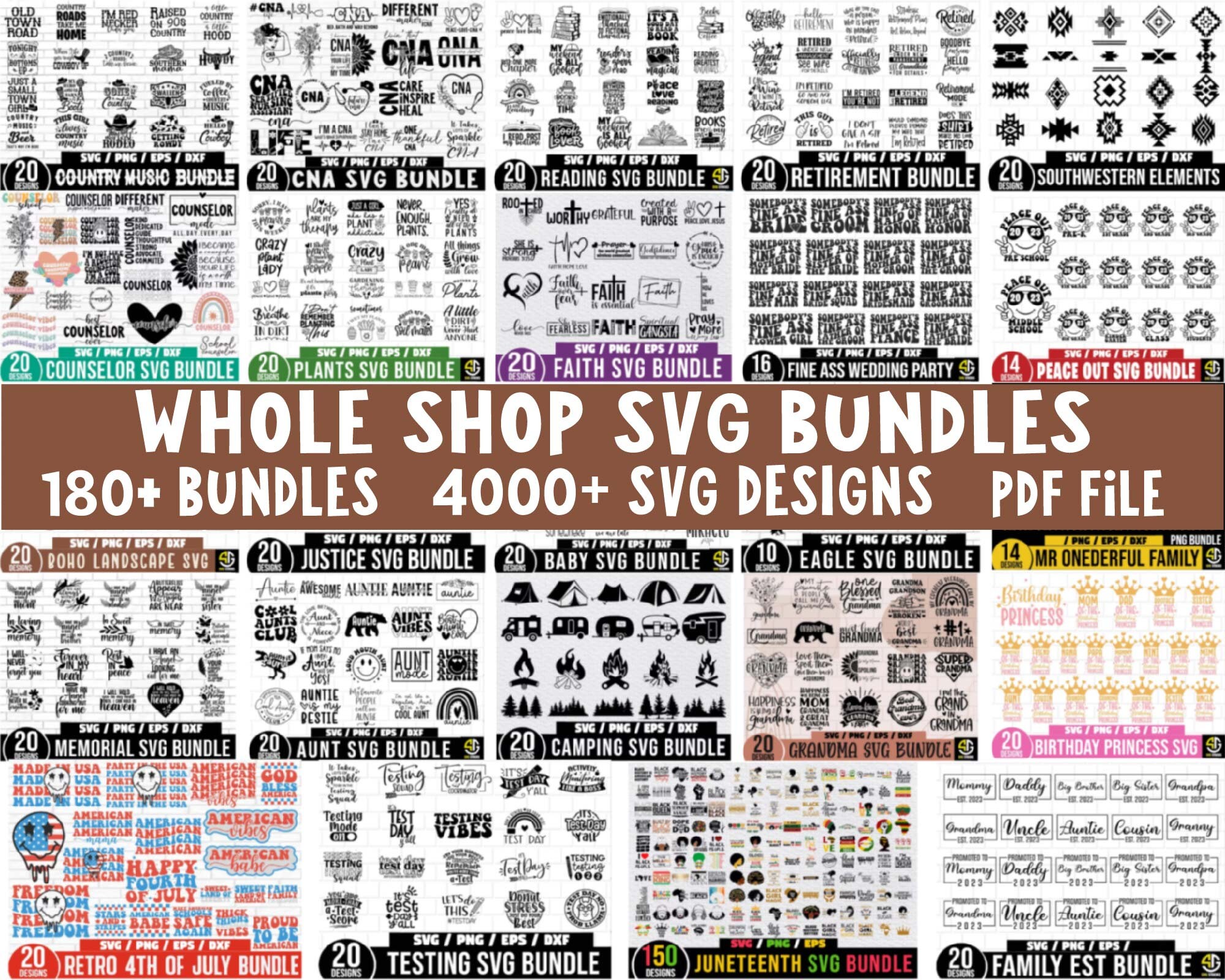 Mega SVG Bundle, 4000+ Svg, Big SVG Bundle, Svg Files for Cricut ...