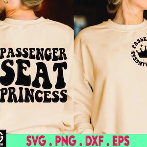 Assento de Passageiro Princesa SVG e PNG, Citação de Férias SVG, Viagem SVG PNG, Arquivo de Corte de Citação de Verão, Para Camiseta, Caneca, Cricut