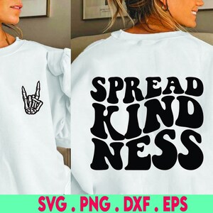 Diffusez des fichiers coupés svg de gentillesse pour l’artisanat, des citations positives pour les chemises, des fichiers coupés pour Cricut ou Silhouette, soyez des citations gentilles