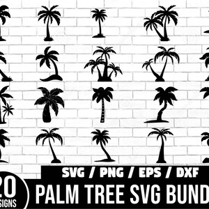 Palm Tree SVG Bundle, Palm Trees Png, Palm Tree Silhouette, Palm Tree Cut Files, Palm Tree Clipart, Beach SVG, Tropical svg