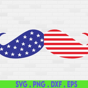 Mustache Svg, 4th of July Svg, US Flag Svg, Merica Svg, Vierter Juli, Amerikanische Flagge Png, Patriotisches Svg, Unabhängigkeitstag