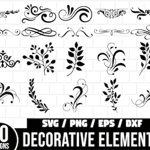 Decorative Ornaments SVG Bundle, Decorative Ornaments Clipart, Vine SVG, Swirls Svg, Decorative Vine Ornaments Vine SVG