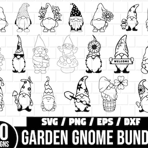 Garden Gnome SVG Bundle, Gnome SVG, Cute Garden Gnome SVG, Nordic Gnome Svg, Gnome Clipart, Flower Gnomes svg, Gardening Quote Svg
