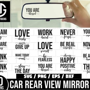 Car Rear View Mirror Positive Saying Svg Bundle, Inspirational SVG, Self Love Quotes Svg, Car Mirror Sayings Svg, Car Decal Svg