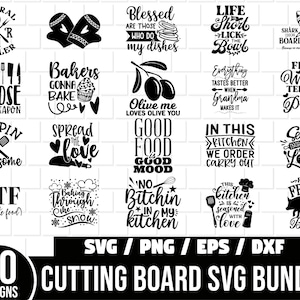 Cutting board svg bundle, potholder svg, cooking svg, baking svg, family svg, kitchen sign png, kitchen svg, farmhouse kitchen svg