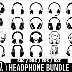 Kopfhörer SVG Bundle, Kopfhörer Silhouette, moderne Audio Kopfhörer SVG, DJ svg, Musik svg, Kopfhörer Clipart