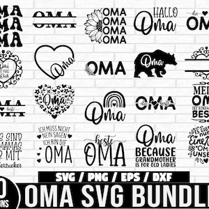 German Oma Plotter SVG bundle, Heart Rainbow svg, Beste Oma svg, Plotterdatei Oma svg, Liebe Omi svg, Wreath Split Monogram svg