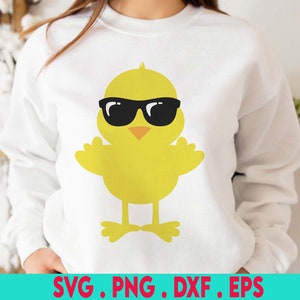 Easter Chick Svg Boy Easter Svg Baby Chicken Svg Boy Chick Svg Sunglasses Svg Hip Hop Svg Chick Svg Kids Svg for Cricut Svg for Silhouette
