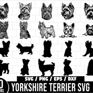 Yorkshire Terrier SVG Bundle, Yorkshire Terrier Dog Silhouette, Yorkshire Terrier Clipart, Yorkshire Terrier Svg, Yorkshire Terrier Vector