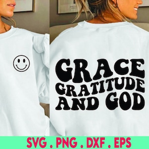 Grace gratitude and God SVG Cut File, digital file, saying svg, grace svg, bible svg, faith, handlettered svg, cricut, silhoutette