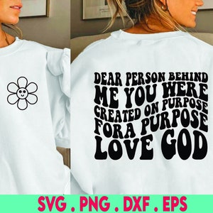 Dear Person Behind Me Hoodie Sublimation Designs Downloads, Christian PNG Files for Sublimation and Printing, Jesus, Aesthetic Retro PNG