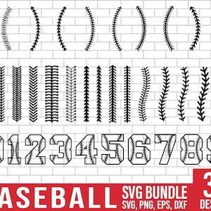 Baseball Svg Bundle, Baseball number Svg, Baseball Stitches Bundle, Baseball SVG for Cricut cutter, baseball png, Baseball Silhouette