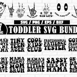 Toddler Svg Bundle, Funny Toddler svg, Kids Svg, Kids Shirt Svg, Kiddo Svg, Mom Boy Svg, Mom Girl Svg, Cool Kids Club SVG, retro svg, boho