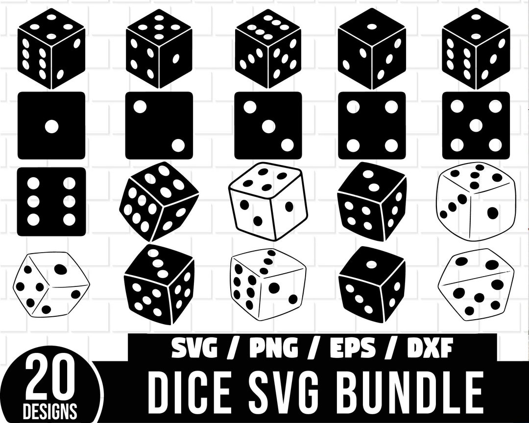Dice SVG Bundle, Dice Silhouette, Casino Svg, Gamble Svg, Rolling Dice