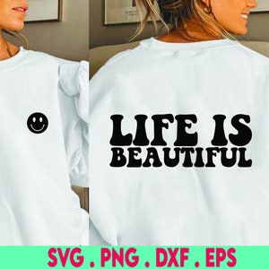 La vita è bella, File di taglio SVG, file digitale, SVG, Famiglia SVG, Felicità SVG, Lettered By Stephanie, Handlettered SVG
