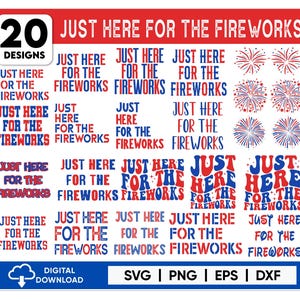 USA Fireworks Couple Svg-bundel, Just Here For The Fireworks svg, 4 juli shirt, vuurwerk png, sarcastisch paar shirt, sarcastisch paar