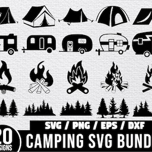 Camping SVG Bundle, Summer Svg, Campfire Svg, Camping Clipart, Camping ...
