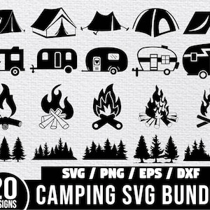 Camping SVG Bundle, Summer Svg, Campfire Svg, Camping Clipart, Camping Life Svg, Camper Svg, Camping tent svg, camping forest svg, camp van