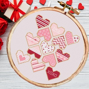 Valentine&#39;s Day Cross Stitch Pattern PDF | Modern Cross Stitch, Valentine&#39;s Cross Stitch, Baking Cross Stitch Chart, Cookie Cross Stitch