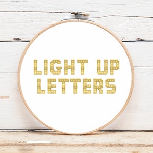 Cross Stitch Font Pattern PDF | Alphabet Cross Stitch Chart, Marquee Font Cross Stitch, Modern Cross Stitch Letters, Cross Stitch Alphabet