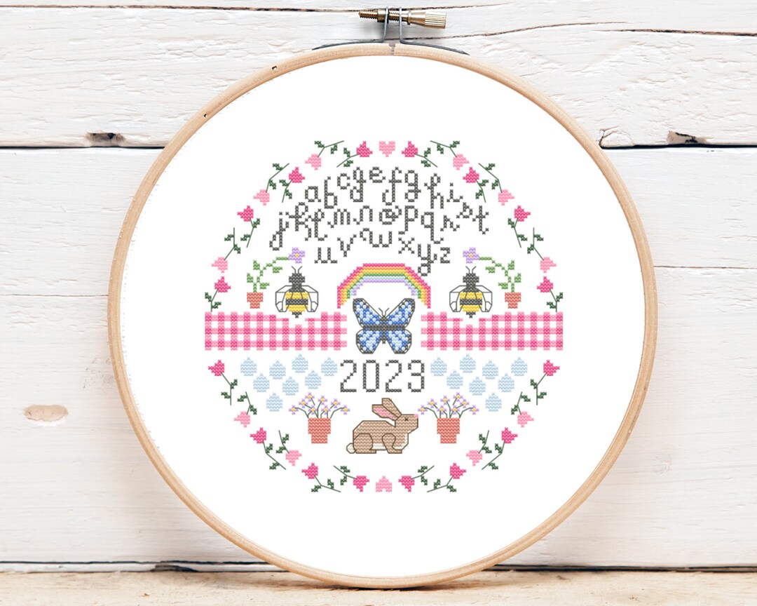 Cross Stitch Sampler Pattern PDF | Spring Cross Stitch Sampler Pattern ...