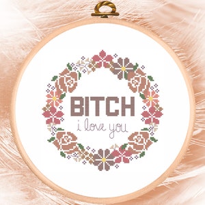 Funny Cross Stitch Pattern PDF | Snarky Cross Stitch Pattern, Galentine Cross Stitch Pattern, Sarcastic Modern Cross Stitch Chart, DIY Gift