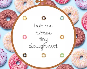 Doughnut Cross Stitch Pattern PDF | Donuts Cross Stitch Chart, Modern Cross Stitch Pattern Instant Download, Funny Cross Stitch, Donut Décor