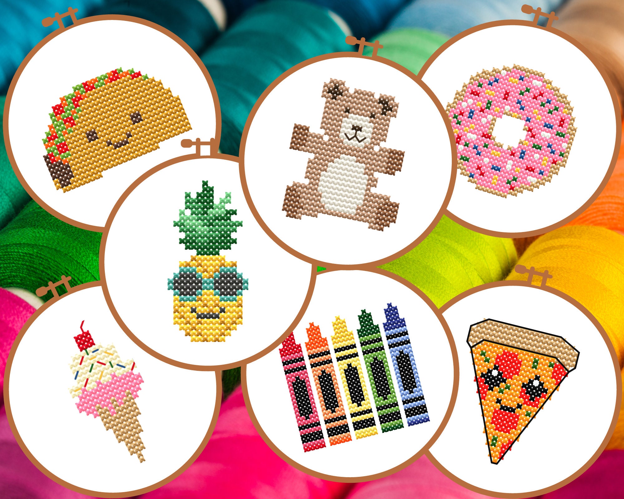 set-of-7-kids-cross-stitch-patterns-easy-cross-stitch-pdf-beginner-cross-stitch-patterns-cross-stitch-charts-small-cross-stitch-kids-etsy