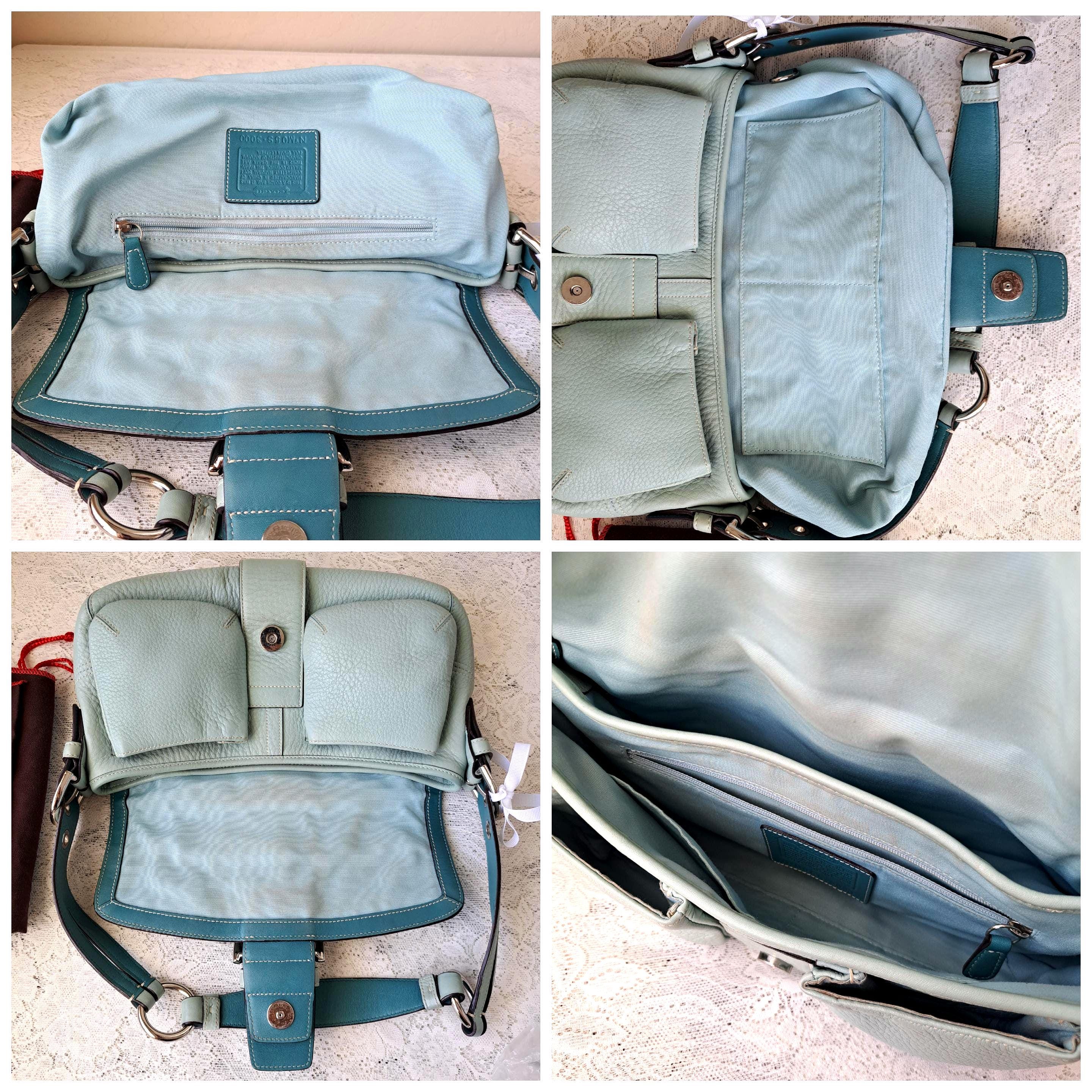 Vintage Coach Y2k 00s Rare Light Turquoise Tiffany Blue Soho Hobo