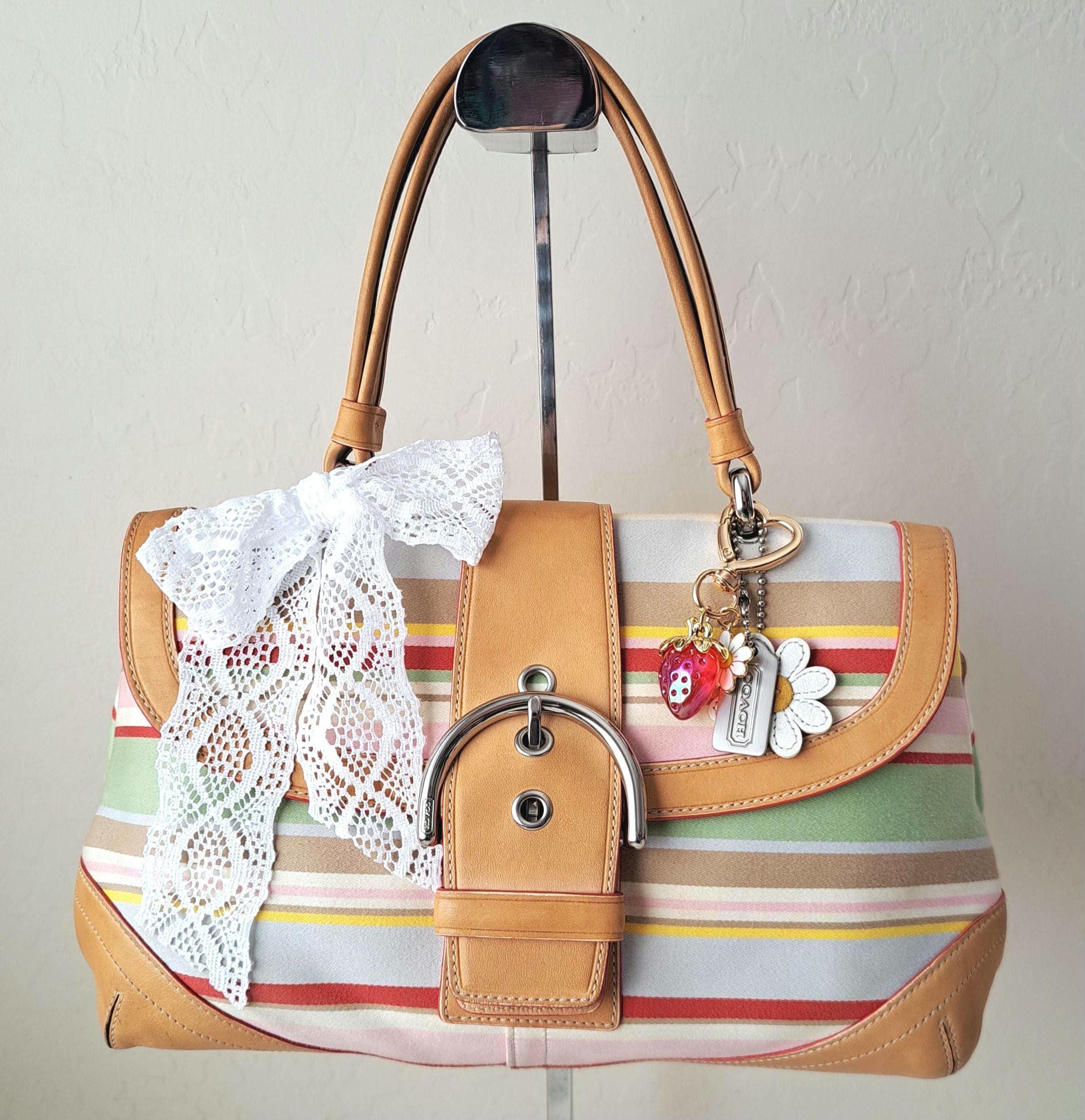 Vintage Coach Y2k 00s Hampton Soho Satchel Multicolor Striped